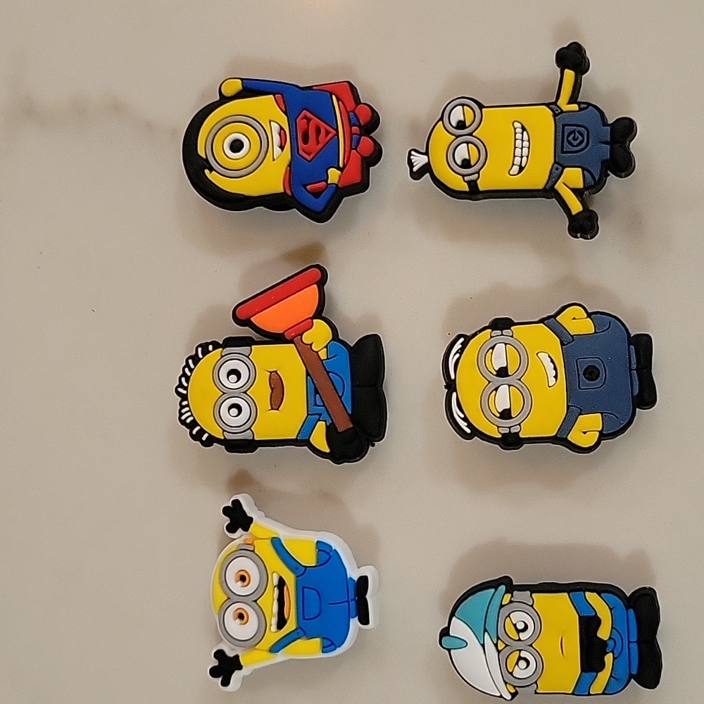 6pcs Minions Characters Croc Shoe Charms